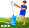 MoKo 2-in-1-Wassersprinkler & Baseball für Kinder, Elefant 360° Rotierende Wassersprühgerät, Kleinkind Outdoor-Spielzeug für Hinterhof Rasen Garten Pool, Blau