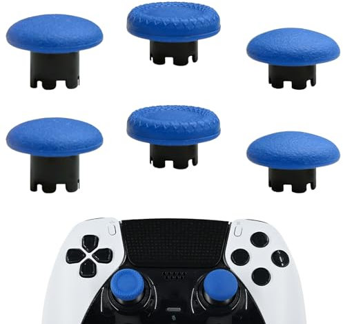 6in1 Edge Controller Thumbsticks for PS5 Dualsense Edge Controller,Swappable Analog Joysticks Kits,Interchangeable Thumbsticks Parts Replacement for PS5 Dualsense Edge Controller(Blue)
