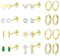 Adramata 12 Paar Ohrringe Damen Gold/Silber Medizinische Ohrstecker Creolen Klein Ohrstecker Chirurgenstahl Ohrring Set Damenohrringe Piercing Ohr Tragus Piercing Helix Piercings Ohrringe Gold Silber