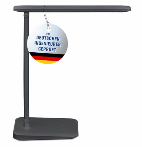 MAUL Akku Tischleuchte dimmbar MAULsally | Tischlampe kabellos mit austauschbarem Akku | Tischlampe aufladbar bis zu 3,5h Beleuchtung | Lampe LED für Schreibtisch, Nachttisch (Schwarz)