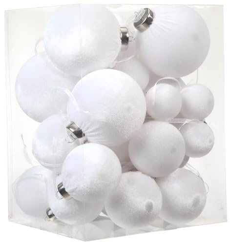 Sea Team 32-Pack Flocked Velvet Christmas Ball Ornaments, Tan