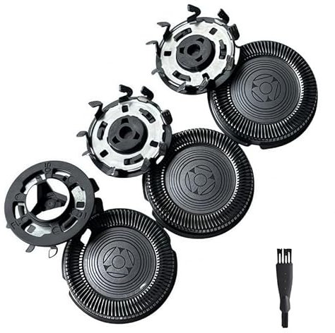 Cuchillas de afeitar compatibles con afeitadoras eléctricas Philips Series 1000, cuchillas S1000, cuchillas de repuesto para afeitado eléctrico de cabeza, paquete de 3 piezas, 1 cepillo