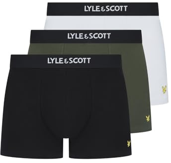Lyle & Scott Mens Devon 3 Pack Boxers Black/Ivy/White L