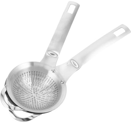 TOYANDONA 2 Piezas Colador Mini de Acero Inoxidable con Mango Ergonómico Filtro de Malla Fina Infusiones Cocina y Viaje Resistente y Fácil de Limpiar