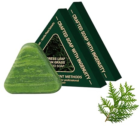 Nature Triangle Shampoo Bar, Pflanzliches Handarbeit Festes Shampoobar, Beruhigt die Kopfhaut und stärkt das Haar, Befeuchtet Trockenes Haar, Sanfte Pflege für Männer und Frauen (2pc, 100g)