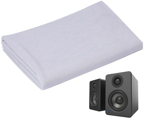 Paño de altavoz de tela estéreo, protección contra el polvo, 5,25 pies x 1,64 pies, fibra elástica negra, fina malla suave, mejora acústica, material protector y elástico | Equipo de audio, cine en