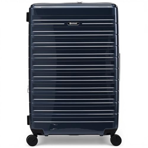 Eminent Voyager Koffer Groß 77x51x30 cm, Erweiterbar, Hartschalenkoffer, 4 Rollen, Leicht, TSA Schloss, 158 cm Gurtmaß, 4,4 kg, 112L, Trolley Reisekoffer Rollkoffer Aufgabegepäck Schwarz