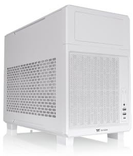 Thermaltake TR200 | PC-Gehäuse | Micro‑ATX/Mini‑ITX | 360mm AIO Support | 7× 120mm Fan Support | 5.25 Drive Bay | USB‑C | Snow