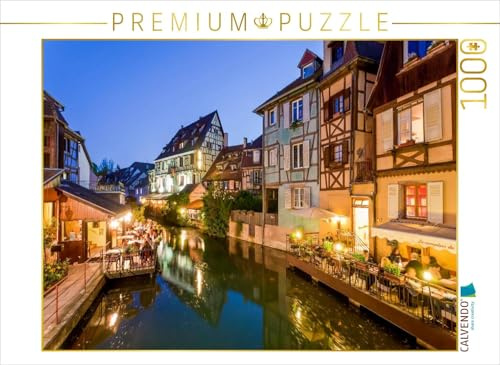 CALVENDO Puzzle Restaurants am Ufer der Lauch, Petite Venise, Colmar | 1000 Teile Lege-Größe 64 x 48 cm Foto-Puzzle für glückliche Stunden