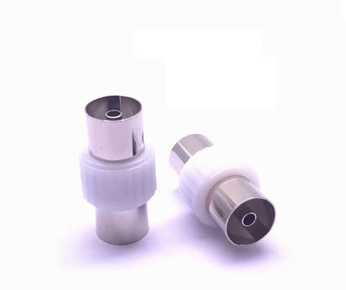 Coaxial TV Aerial Connector, 2 Pieces TV Aerial Female to Female Coaxial Adaptor for RF Coax Cable