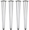 Zelsius 4er Set Hairpin Legs 71cm, Rohstahl | Stahl Tischbeine Haarnadelbeine | Hairpins für Do-It-Yourself Esstisch Arbeitstisch Beistelltisch Tisch Beine | Table Legs, Tischfuß, Schreibtischfüße