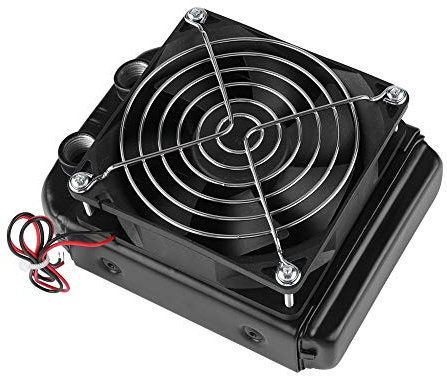 ASHATA Water Cooling Radiator, 90mm 8 Tubes Heat Exchanger Fan Faster Heat Dissipation Water Cooling Radiator Fan with Water Separator for Computer Water Cooling System,Industrial Equipment
