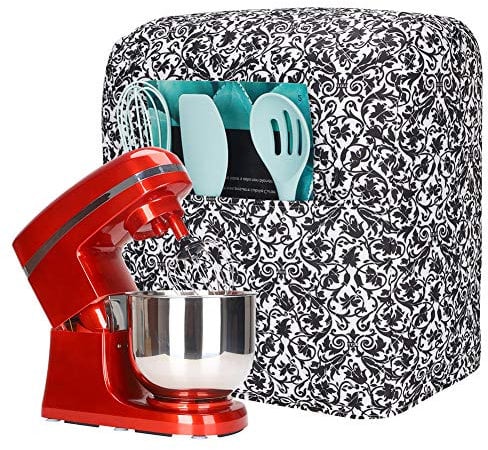 Stand Mixer Covers with Pockets, Mixer Cover Compatible with 6-8 Quart KitchenAid/Sunbeam/Cuisinart/Hamilton/All Tilt Head & Bowl Lift Models Mixer,Kitchen Small Appliance Dust Cover