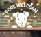 Dogs Welcome Sign Window Sticker Decals Vinyl Removable for Coffee Shops Restaurants Pubs Dog Friendly Business Self-Adhesive Pet Friendly Welcome Sticker Animal Lovers (White Inside- Glass)