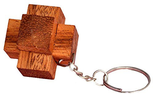 Key Interlock Puzzle Schlüsselanhänger, Cube mini Knobelholz Puzzle, Holzknoten Puzzle, Holzpuzzle, IQ Puzzle, Tischlerknoten, Zimmermannsknoten, Puzzle, Knobelspiel, Interlock