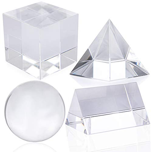 H&D Hyaline & Dora K9 Optical Crystal Photography Prism 4 Piece Set 50mm Crystal Ball 50mm Cube 50mm Prism 50mm Pyramid