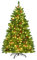 COSTWAY Árbol de Navidad con Luces Incorporadas 135cm, 32 Piñas y 32 Frutos Rojos, 300 Luces LED de Blanco Cálido, Christmas Tree with Lights, Agujas de PVC 516 Puntas (135 cm)