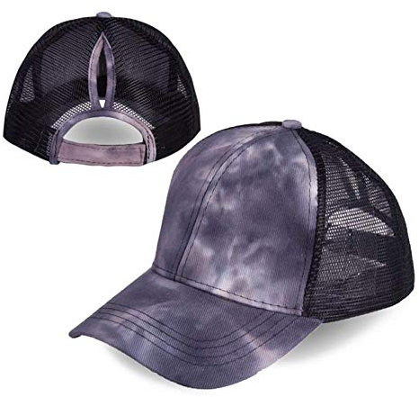 Herren Kappe Hut Pferdeschwanz Baseball Cap Frauen Gewaschen Golf Cap Sommerlauf Sport Hut Mode Tie Dye Cap-A3
