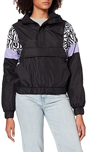 Urban Classics Damen Jacke, Obermaterial: 100 Prozent Polyamid (Nylon) Futter, Black/Zebra, M