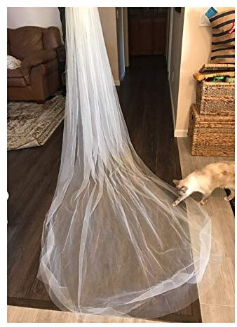 TGRTY Braut Hochzeitsschleier Eleganter Brautschleier Braut Brautschleier Zubehör Wunderschöner Brauttüll (Color : Beige, Length : 200cm)