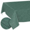 Tischdecke abwaschbar Wachstuch Wachstuchtischdecke Gartentischdecke Leinen-Optik Pflegeleicht Wasserabweisend 140 x 140 cm (Quadratisch) Grün Schnittkante