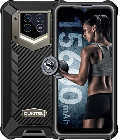 OUKITEL WP15S (2022) Outdoor Handy, 15600mAh Akku Outdoor Smartphone Ohne Vertrag, 6.52‘’ Handy Android 11, 20MP Kamera, Octa Core 4GB + 64GB/2TB, 4G Dual SIM Face ID/Fingerprint GPS OTG NFC-Schwarz