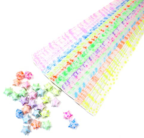 Origami-Stern-Papierstreifen, leuchtet im Dunkeln, 480 Blatt, 12 Farben, DIY Kunst Handwerk Dekoration (Sternbild)