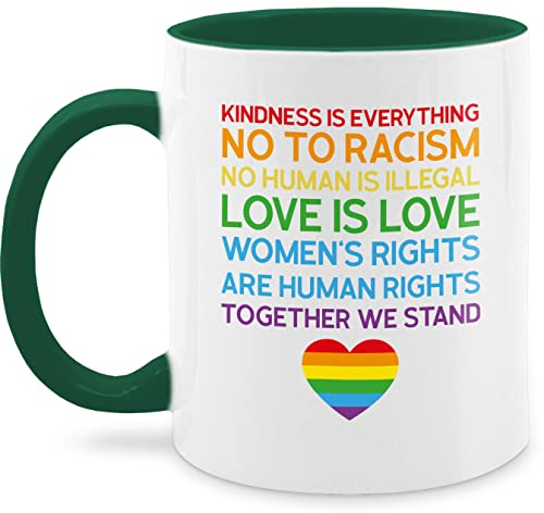 Tasse Tassen 325ml - LGBTQ Flagge - Together We Stand – Pride - 325 ml - Dunkelgrün - gay lgbt love is love kaffeetasse csd lesbian lqbtq regenbogen kleidung lgbtqia queer month