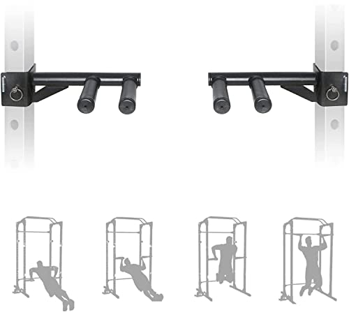 SYL Fitness Dip-Bar-Aufsätze für 5,1 x 5,1 cm oder 7,6 x 7,6 cm Power-Rack – schmale und breite Dips Doppelgriffe (zum Patent angemeldet) (für 7,6 x 7,6 cm Rack)