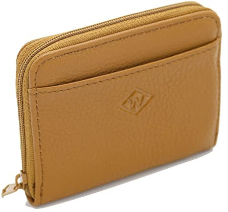 Van Der Rich ® - Mini Porte Monnaie en Cuir avec Porte-clés - Femme (Jaune)