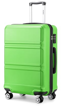 Kono Maletas de Viaje Cabina Maleta Cabina Pequeña con 4 Ruedas y Cerradura de Combinación TSA Lock, ABS Rígida Equipaje de Mano, Verde Manzana