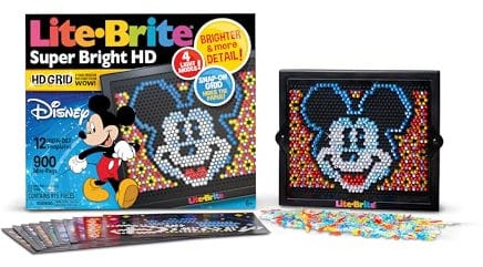 Basic Fun Lite-Brite | Super Bright HD Disney | Light Up Drawing Board, LED Board with Colours, Light Up Toys for Creative Play, Glow Art Neon Effect Drawing Board, Light Toys for Kids Ages 4 02372