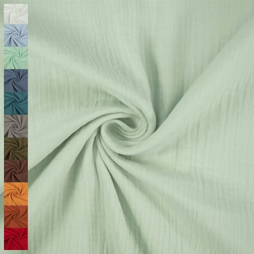 Musselin Stoff Sunny, Double Gauze, uni mint (Länge am Stück: ab 50cm / Breite: 130cm)
