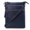 befen Kleine Umhängetasche aus echtem Leder für Damen, Umhängetasche, Schulterhandtaschen mit mehreren Reißverschlusstaschen, Marineblau, Kleine Umhängetasche aus Leder