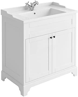 Go Bathrooms Arabella 800mm Vanity Unit With Ceramic Basin Sink 2 Door Traditional Style Floor Standing Storage - White