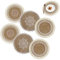 6er Set 38cm gewebte runde Tischsets W?rmeisolierung rutschfeste Platzsets Untersetzer Waschbar Boho-Tischsets für Küche Esszimmer Hochzeit Tisch Party Dekoration (C)