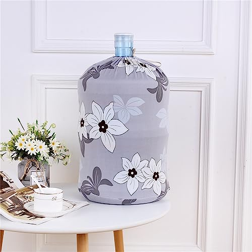 Highdi Dispensador De Agua Cubiertas De Barril Cubierta Antipolvo Cubiertas Elásticas para Enfriador De Agua Dispensador De Agua Reutilizable Cubierta De Cubo Protector (28x40cm,Flor Gris)