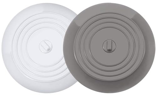 VIGOR PATH Set di 2 tappi per vasca da bagno in silicone, 15,9 cm, tappi piatti per scarico della vasca da bagno, raccoglitori e tappi a ventosa per cucina, bagno e lavanderia (varietà)
