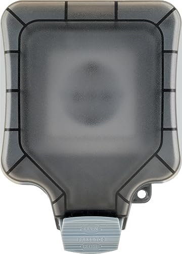 SCHWAIGER SOAD0100 Außensteckdose Aufputz Outdoor Steckdose Wetterschutzabdeckung IP66 Winkelstecker Klickverschluss UV-beständig witterungsfest Gartensteckdose