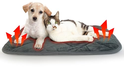 NAMOTEK Self-Warming Cat Pad Indoor/Outdoor Super Soft Self Heating Pet Mat Washable Thermal Pad for Cat & Dog 75 x 50 cm