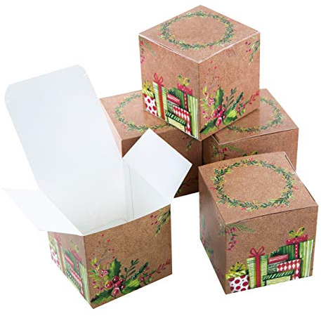 Logbuch-Verlag 10 kleine weihnachtliche Schachteln quadratisch Würfelform grün 8 x 8 x 8 cm Verpackung Kleinigkeit Weihnachten