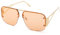 COASION Pilotenbrille Herren Damen Rahmenlose Piloten Sonnenbrille Übergröße Metallrahmen Piloten Brille UV400 Schutz Sonnenbrillen-Gold/Tea