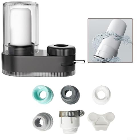 HEIBTENY 1 filtro per rubinetto, purificatore dell'acqua, filtro a lunga durata, 2 filtri inclusi, 112,5 x 115,3 mm