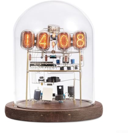ZYNCUE IN-12 Nixie-Röhren, DIY-Leuchtröhren-Uhr, Retro-Digitaluhr, Steampunk-Stil, Tischuhr für Freunde, Geschenke (natürliche Farbe)