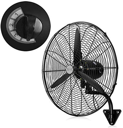 HUNTFF Wall Mounted Fan Black Electric Fans Cooling Quiet 20″/26″/30″ Oscillating Fans Quiet Wall Fan Industrial,W/3-speed Settings,Pure Copper Motor