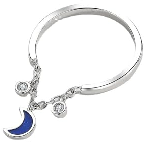 Mode Saphir Mond Paar Ringe Für Frauen Kette Runde Diamant Sterling 925 Silber Valentinstag Party Geschenk Schmuck