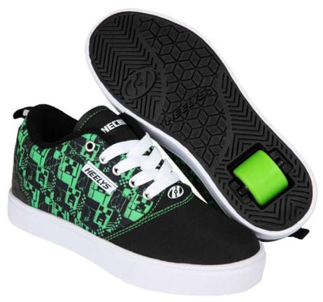 HEELYS Herren Minecraft Pro 20 Schuhe mit Rollen, Schwarz/Neongrün, 42 EU