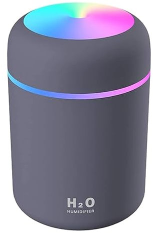 Portable Mini Humidifier for Bedroom and Office - Personal Desktop Air Humidifier with Colorful Cycling Light, Dual Mist Modes, Auto Shut-Off, Ultra Quiet for Home and Car (Black)