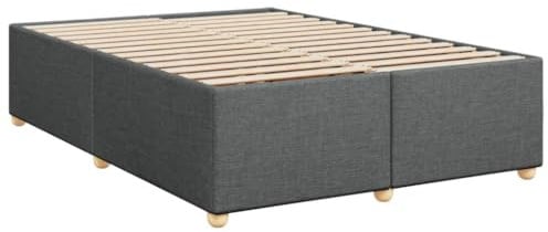 vidaXL Cadre de lit sans Matelas Gris foncé 160x200 cm Tissu