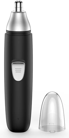 Tondeuse pour les poils de nez pour hommes Tondeuse électrique à poils de nez avec lame en acier inoxydable, design portable de voyage (Noir)